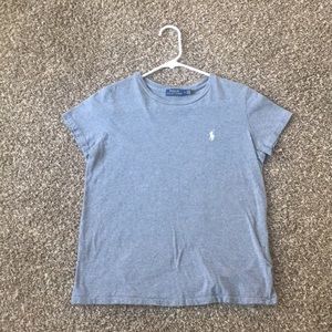 Grey polo t-shirt with white logo